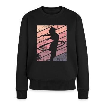 Hulahoop Vintage Hula Huller Hoopdance Frauen - Frauen Premium Bio Pullover - Schwarz - Vorne - Julia (174cm)