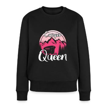 Camper Queen see you at the campground camping - Frauen Premium Bio Pullover - Schwarz - Vorne - Julia (174cm)