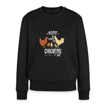 Home is where my chickens are - Pull Premium bio Femme - noir - Devant - Julia (174cm)