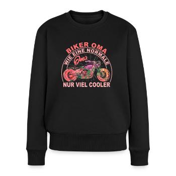 Bikerin Motorrad Motorradfahrerin Biker Oma - Frauen Premium Bio Pullover - Schwarz - Vorne - Julia (174cm)