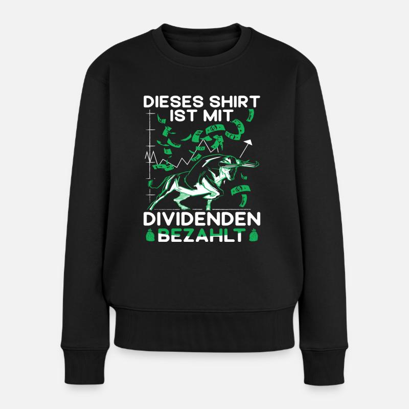 Aktien Dividenden Investor Börsen - Frauen Premium Bio Pullover - Schwarz