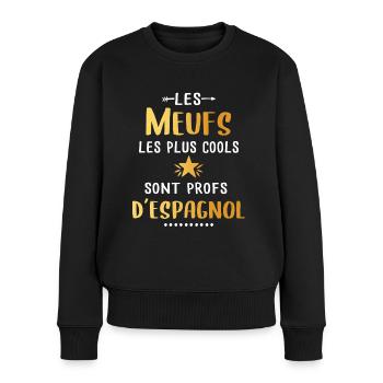 Meuf - Cool - Espagnol - Femme - Cadeau - Prof - Pull Premium bio Femme - noir - Devant - Julia (174cm)