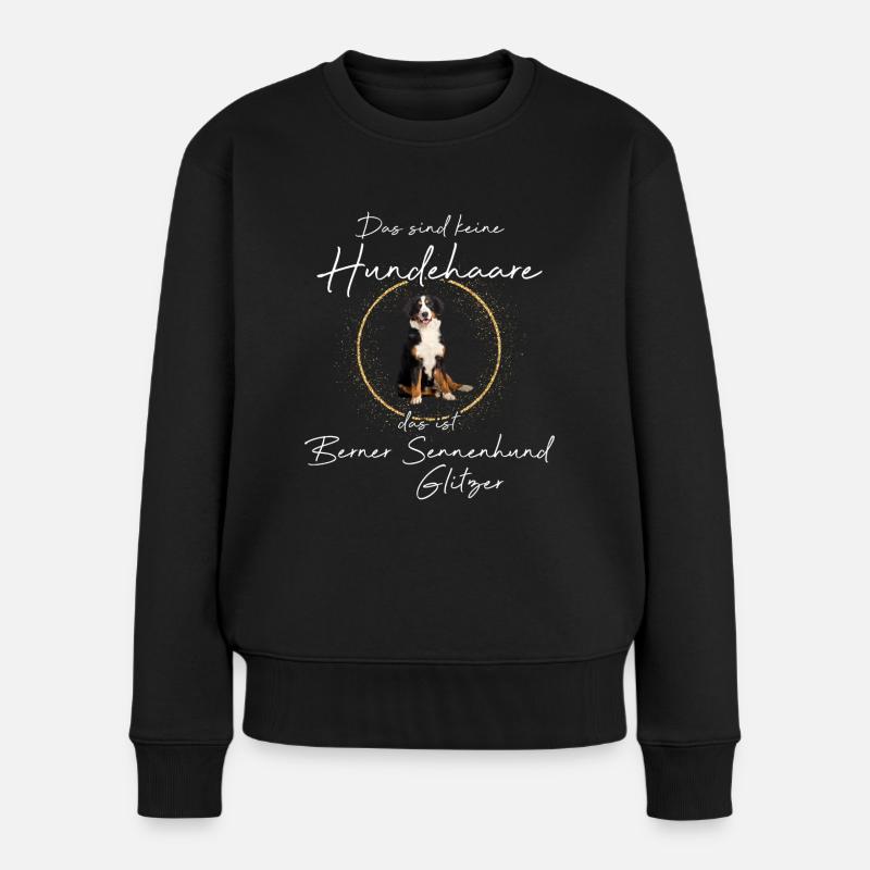 Das ist Berner Sennenhund Glitzer Hunde - Frauen Premium Bio Pullover - Schwarz
