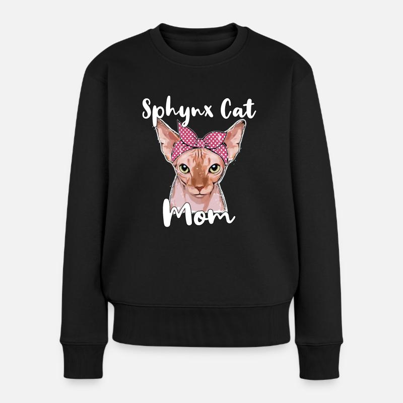 Sphynx Cat Mom Sphynx Cat - Frauen Premium Bio Pullover - Schwarz