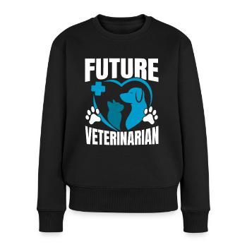 Zukünftige Tierärztin Tierarzt Tierarzt Tierärztin - Frauen Premium Bio Pullover - Schwarz - Vorne - Julia (174cm)