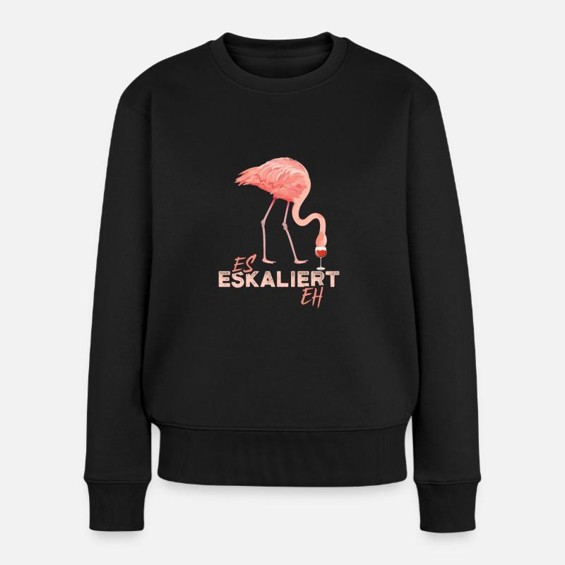 Es eskaliert eh - Frauen Premium Bio Pullover - Schwarz
