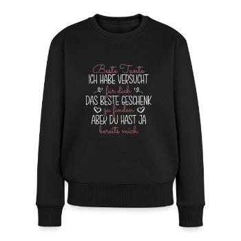 Beste Tante - Frauen Premium Bio Pullover - Schwarz - Vorne - Julia (174cm)