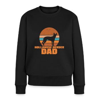 Hollandse Herder Dad - Frauen Premium Bio Pullover - Schwarz - Vorne - Julia (174cm)