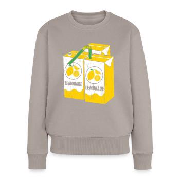 Boisson au citron pour les amateurs de citron - Pull Premium bio Femme - taupe - Devant - Julia (174cm)