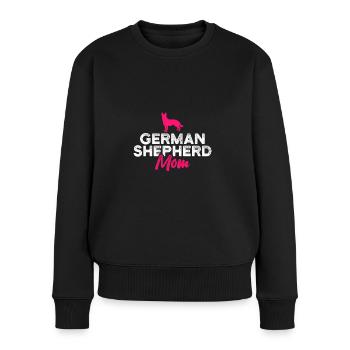 German shepherd mom - Frauen Premium Bio Pullover - Schwarz - Vorne - Julia (174cm)