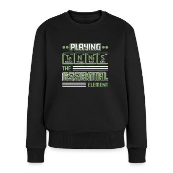 Tennis Das Essentielle Element Lustiges Tennis - Frauen Premium Bio Pullover - Schwarz - Vorne - Julia (174cm)