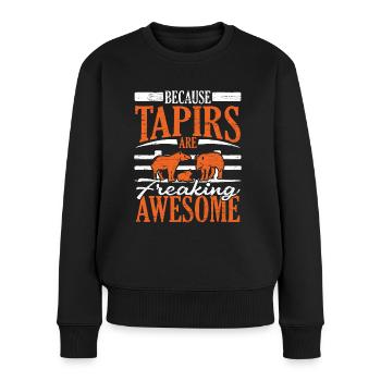 Weil Tapire verdammt geile Tiere sind - Frauen Premium Bio Pullover - Schwarz - Vorne - Julia (174cm)
