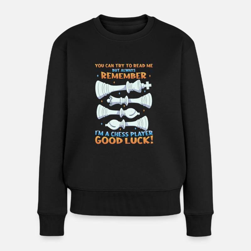 Versuche mich zu lesen, Schachspieler - Frauen Premium Bio Pullover - Schwarz