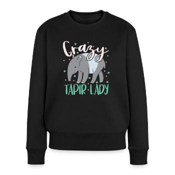 Verrückte Tapir-Dame Tierpfleger Tapirrific - Frauen Premium Bio Pullover - Schwarz - Vorne - Julia (174cm)