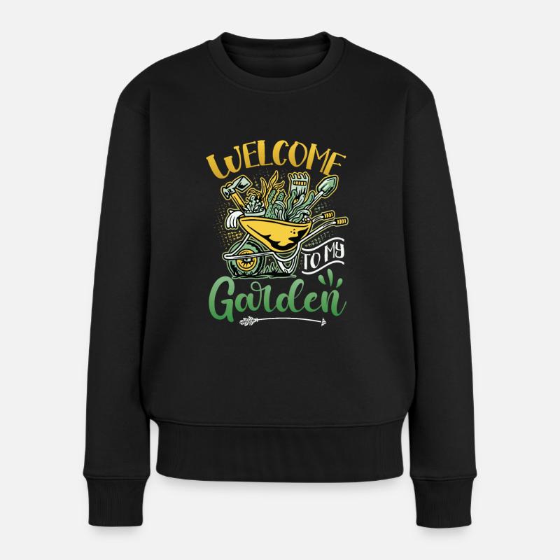 Bienvenue dans mon jardin - Jardinage - Pull Premium bio Femme - noir