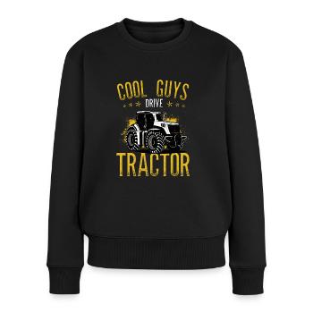 Cool guys drive tractor farmer - Women's Premium Organic Jumper - black - Front - Julia (174cm)