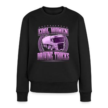 LKW Fahrer Lkw Fahrerin - Frauen Premium Bio Pullover - Schwarz - Vorne - Julia (174cm)