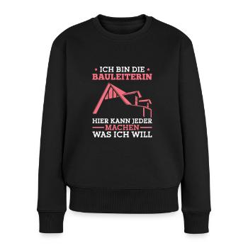 Bauleitung Bauaufsicht Baustelle Bauleiterin - Frauen Premium Bio Pullover - Schwarz - Vorne - Julia (174cm)