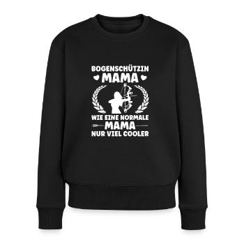 Bogenschießen Mama Muttertag Bogenschützin - Frauen Premium Bio Pullover - Schwarz - Vorne - Julia (174cm)