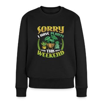Tut Mir Leid, Dass Ich An Diesem Wochenende - Frauen Premium Bio Pullover - Schwarz - Vorne - Julia (174cm)