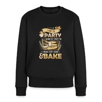Zu Hause Bleiben Und Backen, Hobby-bäcker - Frauen Premium Bio Pullover - Schwarz - Vorne - Julia (174cm)