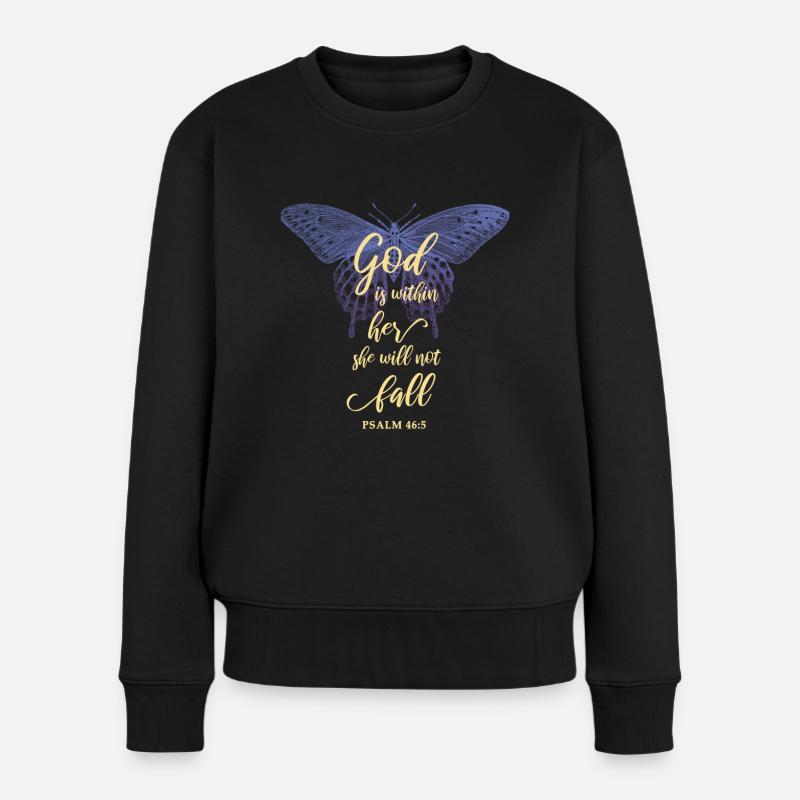 Bibelvers Christliches Motiv - Frauen Premium Bio Pullover - Schwarz
