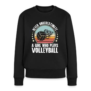 Volley-ball - Pull Premium bio Femme - noir - Devant - Julia (174cm)