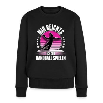 Handball Handballerin Frauen Handball - Frauen Premium Bio Pullover - Schwarz - Vorne - Julia (174cm)