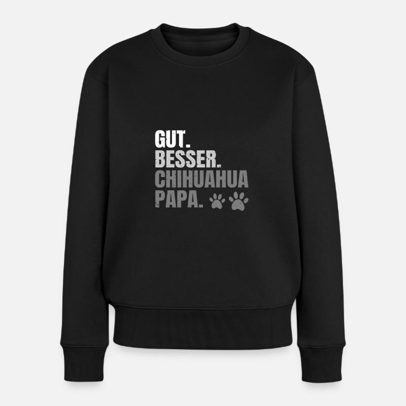 Chihuahua - Frauen Premium Bio Pullover - Schwarz