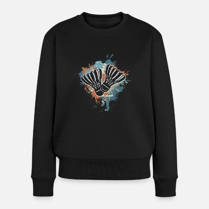 Badminton - Frauen Premium Bio Pullover - Schwarz