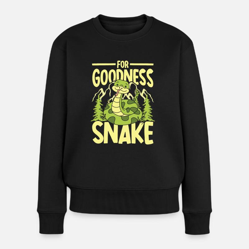 For Goodness Snake - Frauen Premium Bio Pullover - Schwarz