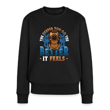 Tiefseetaucher, Gerätetauchen - Frauen Premium Bio Pullover - Schwarz - Vorne - Julia (174cm)