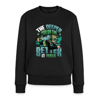 Tiefseetaucher, Gerätetauchen - Frauen Premium Bio Pullover - Schwarz - Vorne - Julia (174cm)
