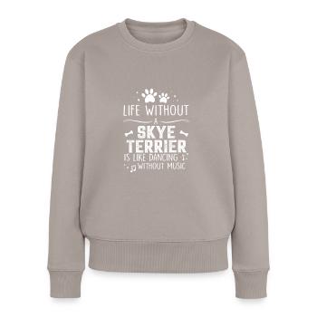 La vie sans Skye Terrier - Pull Premium bio Femme - taupe - Devant - Julia (174cm)