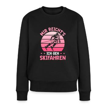 Skifahren Wintersport Skisportlerin Skifahrerin - Frauen Premium Bio Pullover - Schwarz - Vorne - Julia (174cm)