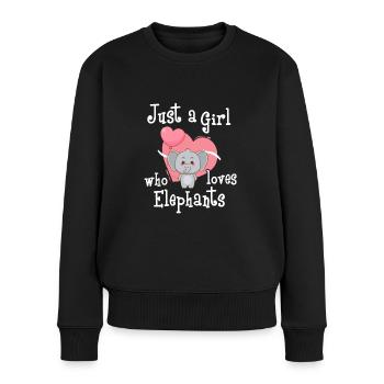 Juste une fille qui aime les éléphants - Pull Premium bio Femme - noir - Devant - Julia (174cm)