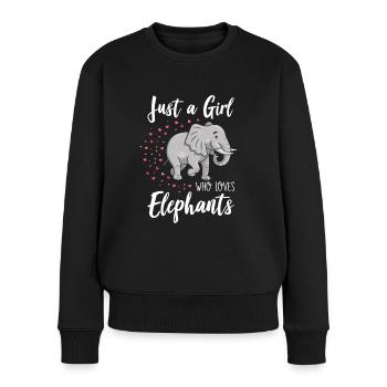 Juste une fille qui aime les éléphants - Pull Premium bio Femme - noir - Devant - Julia (174cm)