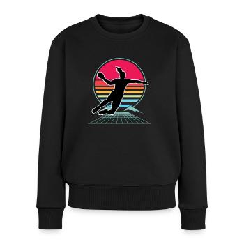 Handball Handball Joueur de handball féminin - Pull Premium bio Femme - noir - Devant - Julia (174cm)