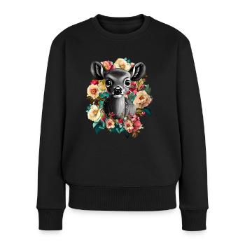 Roe deer - Women's Premium Organic Jumper - black - Front - Julia (174cm)