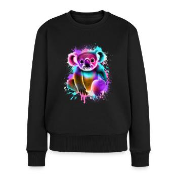 Koala - Frauen Premium Bio Pullover - Schwarz - Vorne - Julia (174cm)
