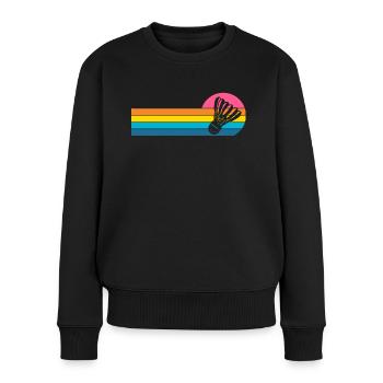 Badminton - Frauen Premium Bio Pullover - Schwarz - Vorne - Julia (174cm)