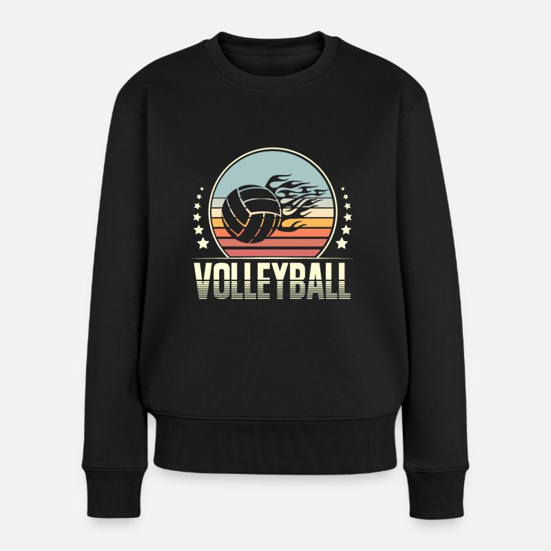 Volleyball - Frauen Premium Bio Pullover - Schwarz