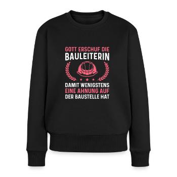 Bauleitung Humor Bauaufsicht Bauleiterin - Frauen Premium Bio Pullover - Schwarz - Vorne - Julia (174cm)