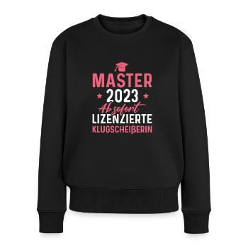 Masterprüfung bestanden 2023 Master Abschluss - Frauen Premium Bio Pullover - Schwarz - Vorne - Julia (174cm)