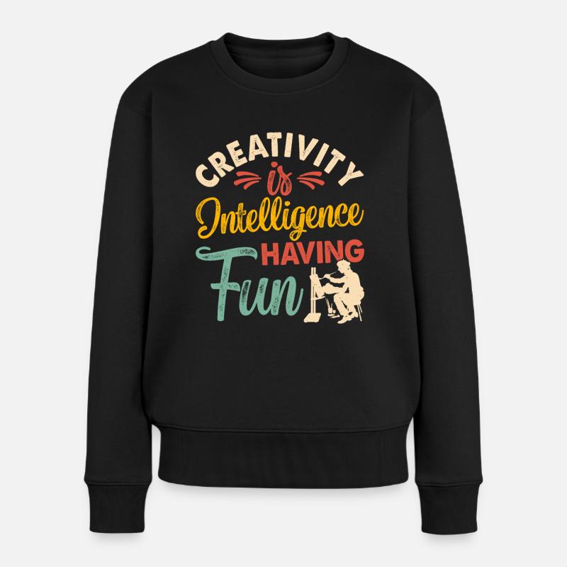 Künstler - Frauen Premium Bio Pullover - Schwarz