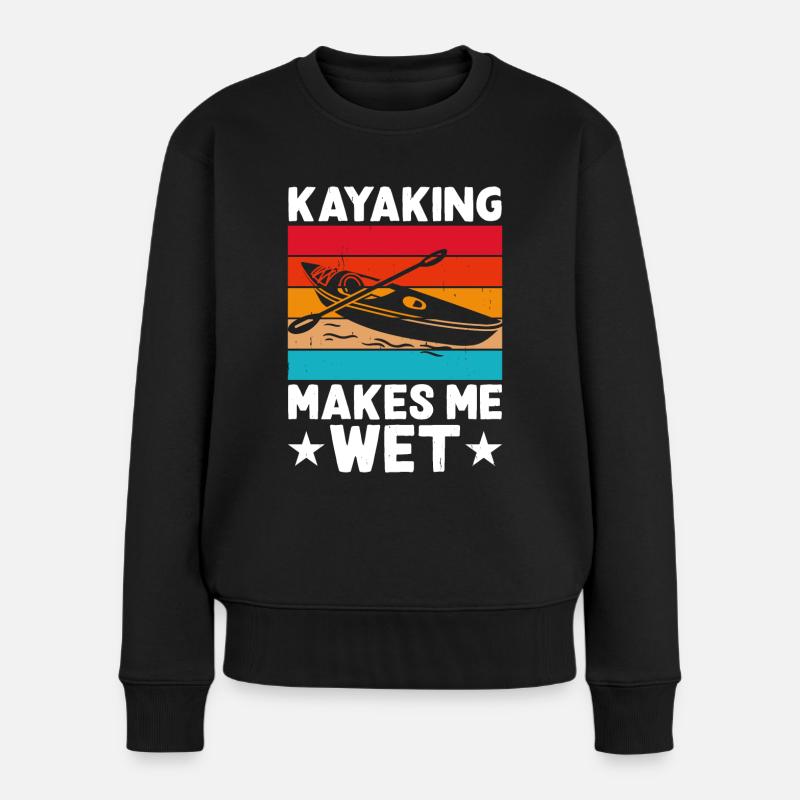 Kajak Kajakfahrer Kajaker - Frauen Premium Bio Pullover - Schwarz