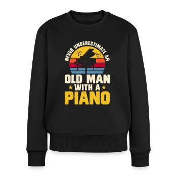 Pianist Piano - Frauen Premium Bio Pullover - Schwarz - Vorne - Julia (174cm)