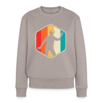 VR Virtual Reality - Women's Premium Organic Jumper - taupe - Front - Julia (174cm)