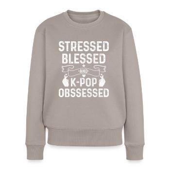 K-Pop Fan Gift Korean Pop Music - Women's Premium Organic Jumper - taupe - Front - Julia (174cm)