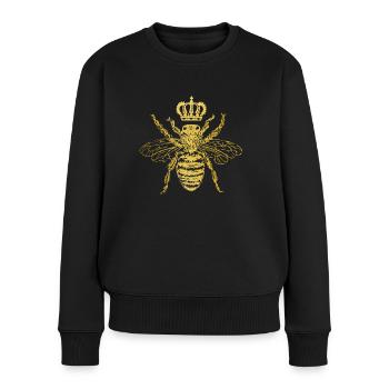 Bienenkönigin Imker Biene Vintage - Frauen Premium Bio Pullover - Schwarz - Vorne - Julia (174cm)